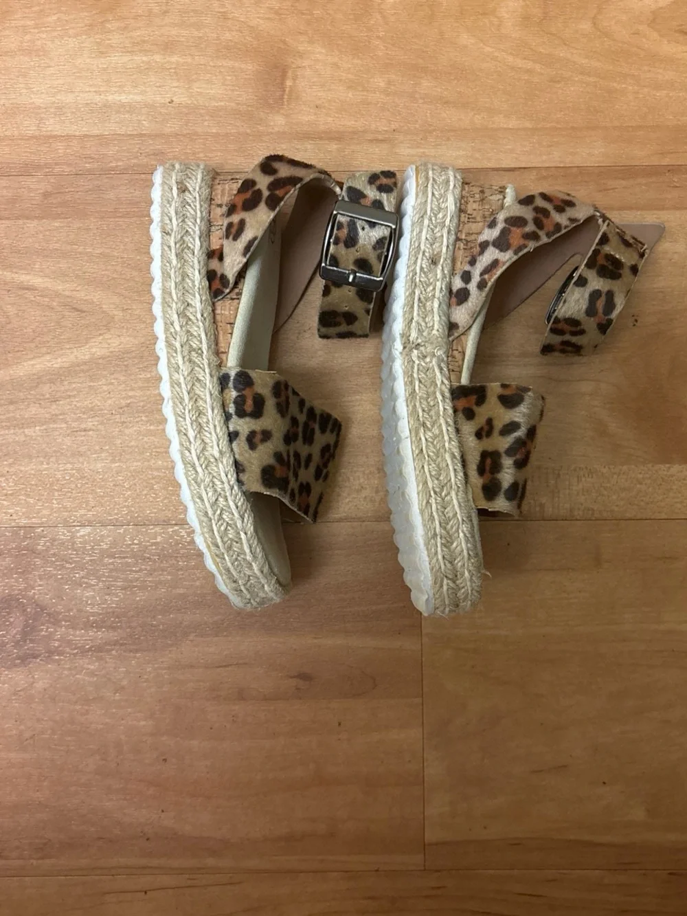 Source Unknown Leopard Print Kids Dress Sandals - Brown/Tan/Black